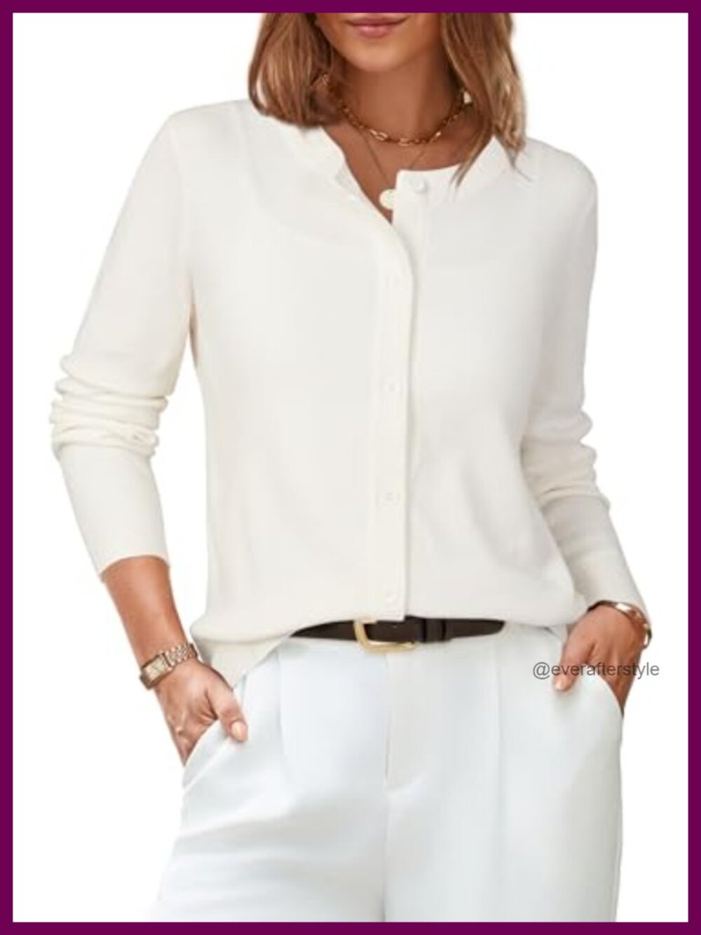Wool Blend Button Down Cardigan Long Sleeve Business Casual Sweater